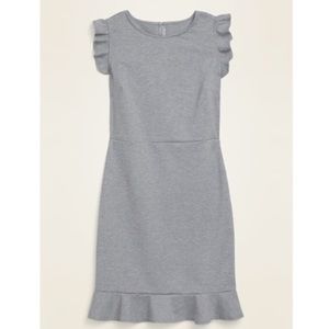 Grey dress with frilly style edges